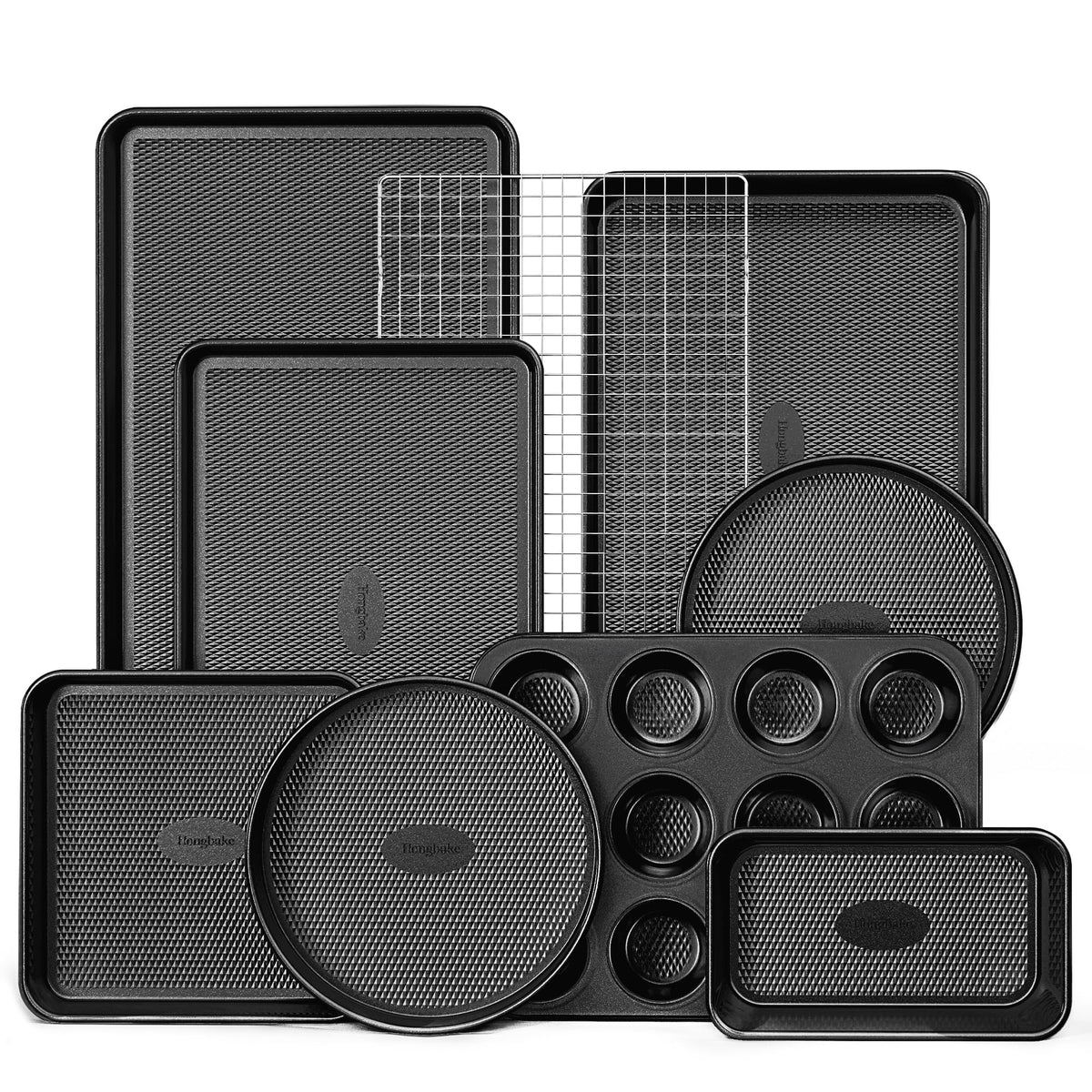 HONGBAKE diamond texture pans for even heating and elegant kitchen appeal