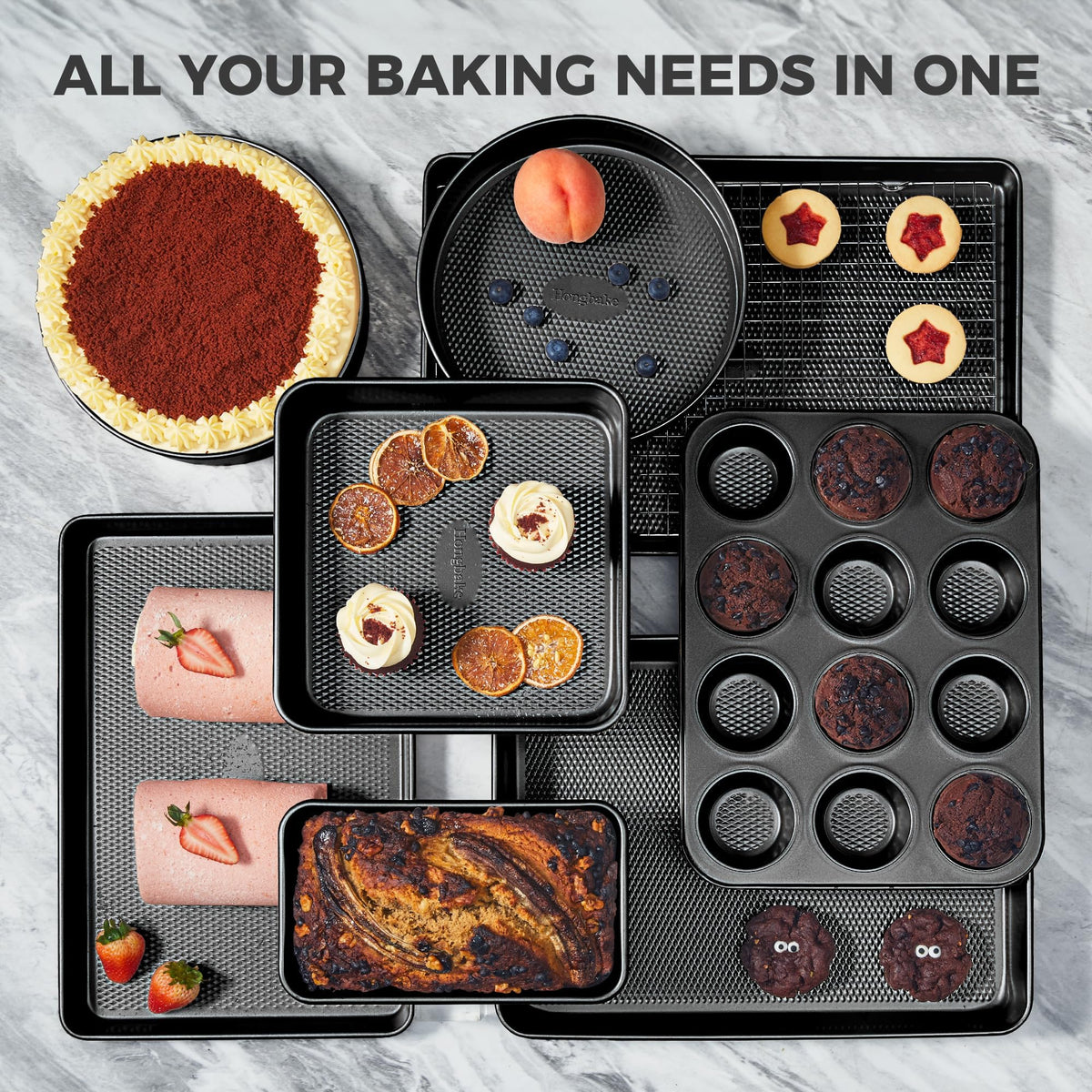 HONGBAKE half sheet pan with cooling rack supports fast cooling