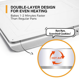 HONGBAKE insulated baking pan set delivers even browning and quick heat distribution.