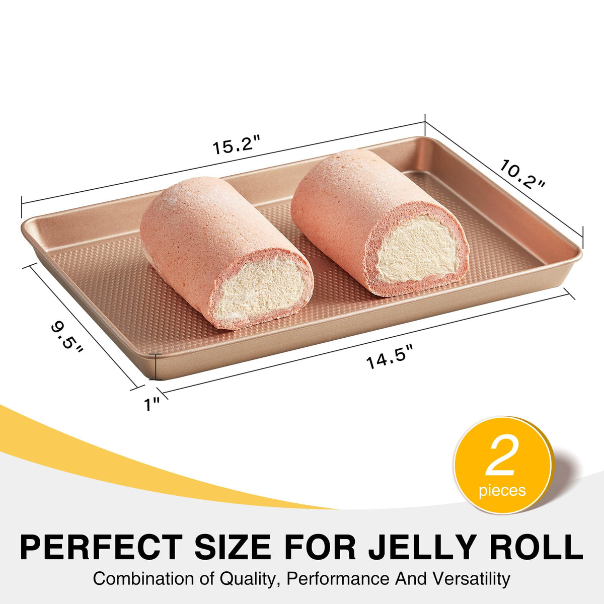 Outer profile shows 15x10 inch pan size for versatile recipes