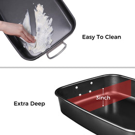 HONGBAKE lasagna pan carbon steel 57% thicker for durability and even heating
