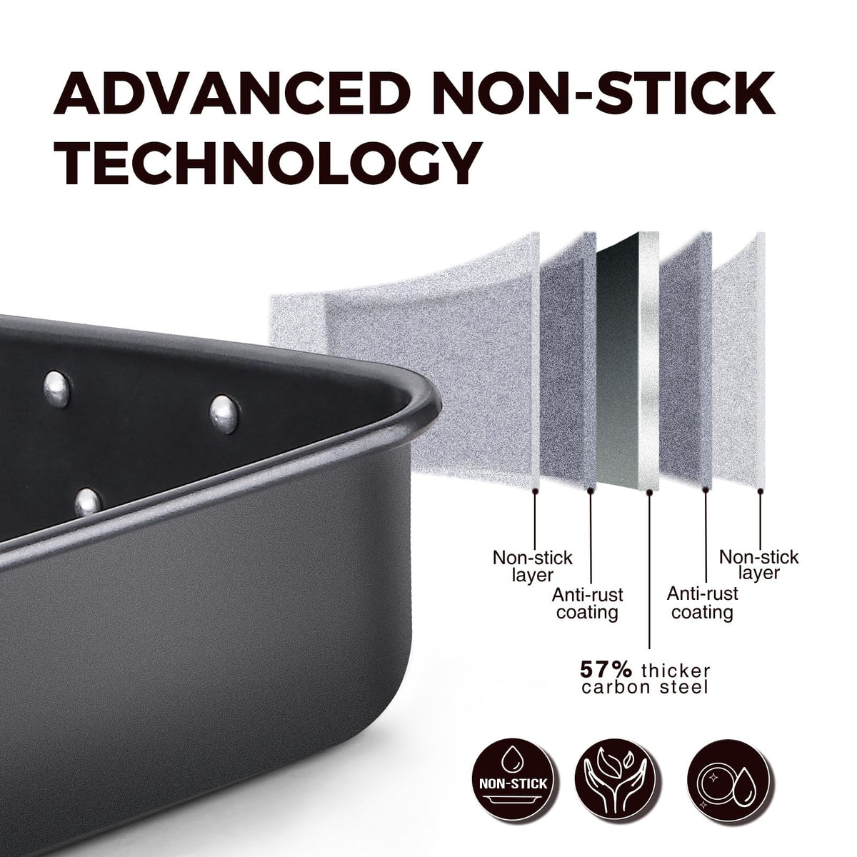 HONGBAKE lasagna pan heat resistant up to 450°F for versatile oven use