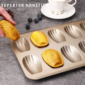 HONGBAKE 12-cavity fluted shells for classic Madeleines