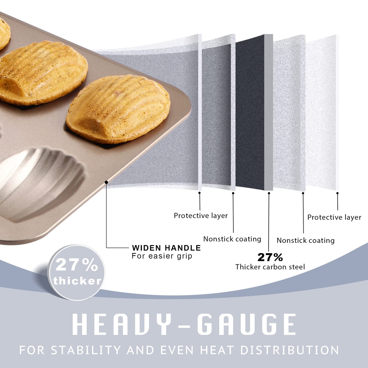 HONGBAKE warp-resistant design preserves shell shape during baking