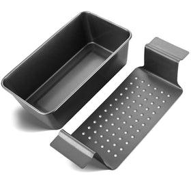 HONGBAKE meatloaf pan with drain tray showing fat-drain design for healthier meals