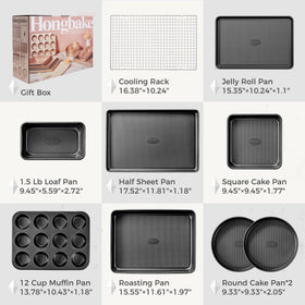 HONGBAKE 12 cup muffin tin for evenly baked cupcakes
