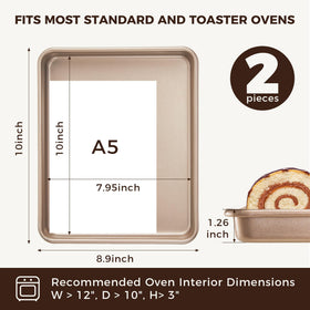 HONGBAKE 9x11 inch cookie sheets with non-stick surface for easy release.