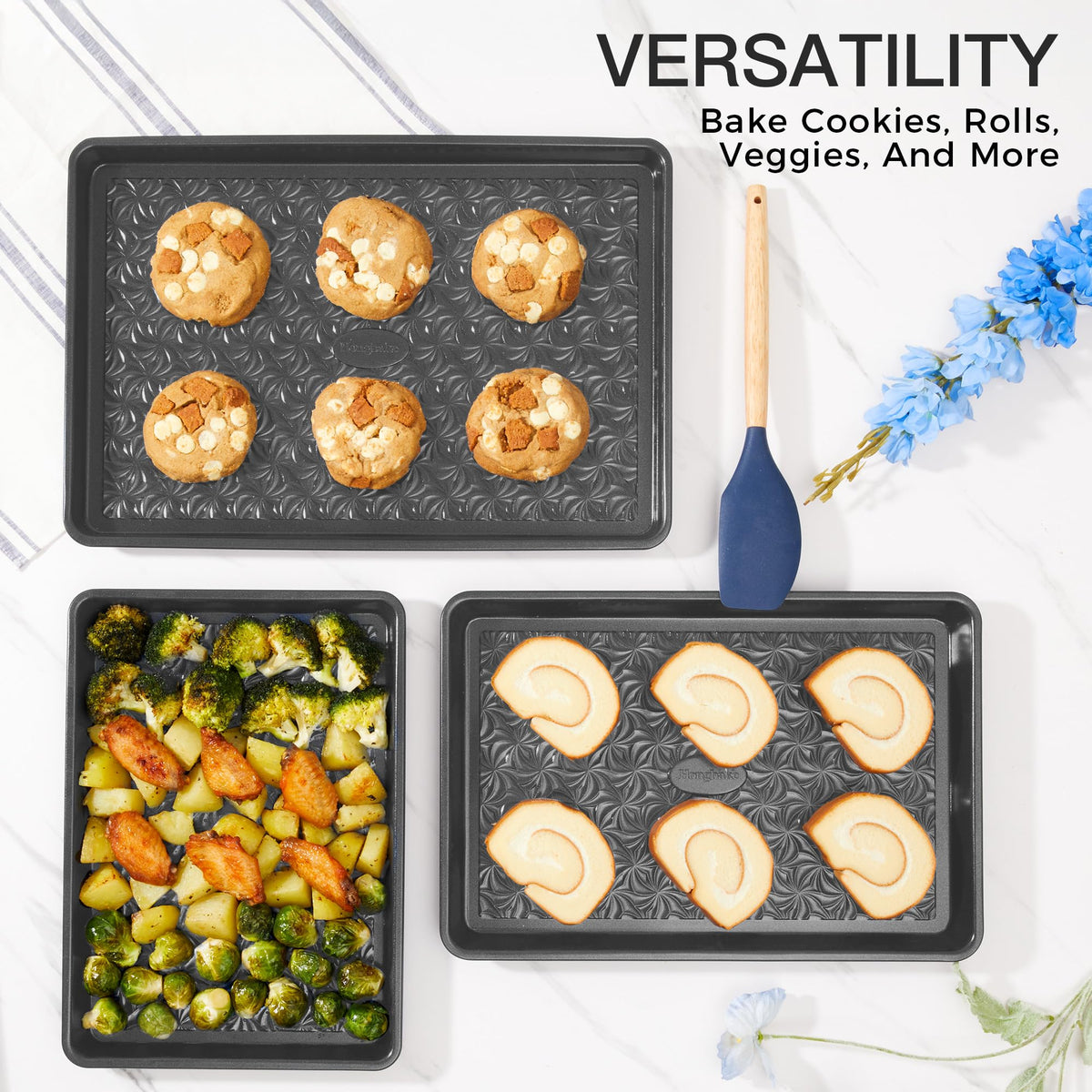 HONGBAKE nonstick coating provides safe, PFOA-free baking with easy food release.