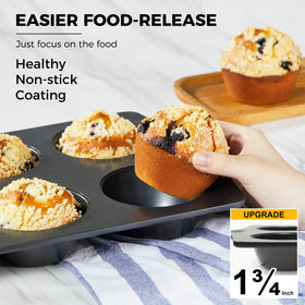 HONGBAKE jumbo muffin pan side angle emphasizing sturdy construction for even heat