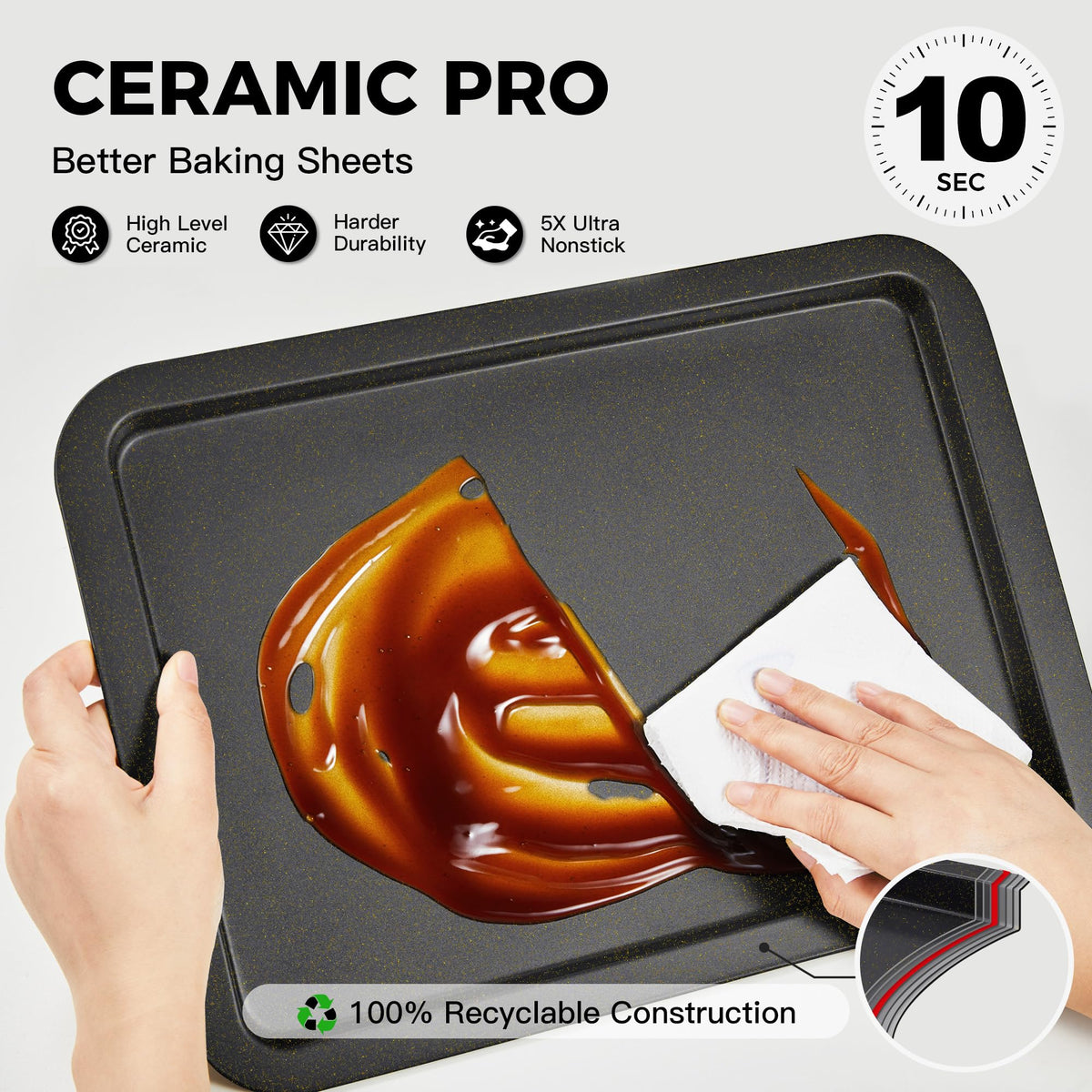 HONGBAKE nonstick coating enables quick food release and easy cleanup.