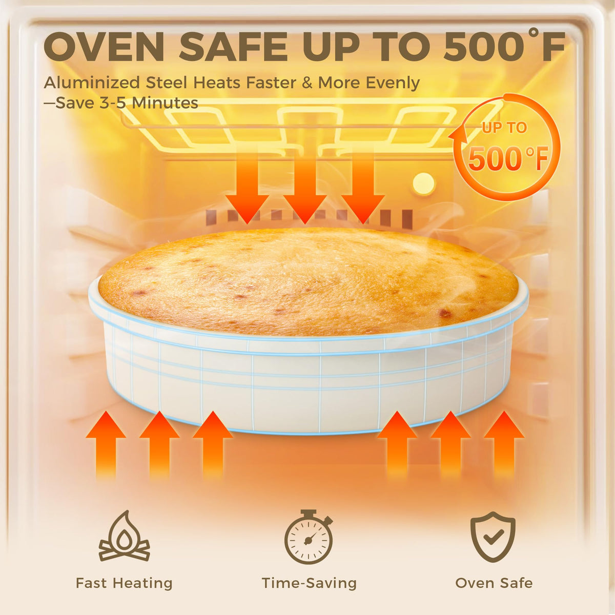 HONGBAKE oven-safe up to 500°F for versatile baking