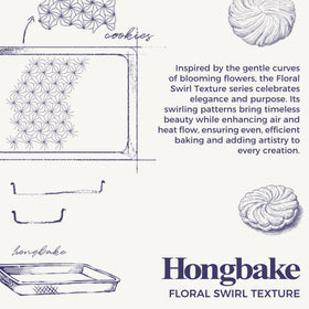 HONGBAKE quarter-sheet pan with floral swirl for versatile baking.