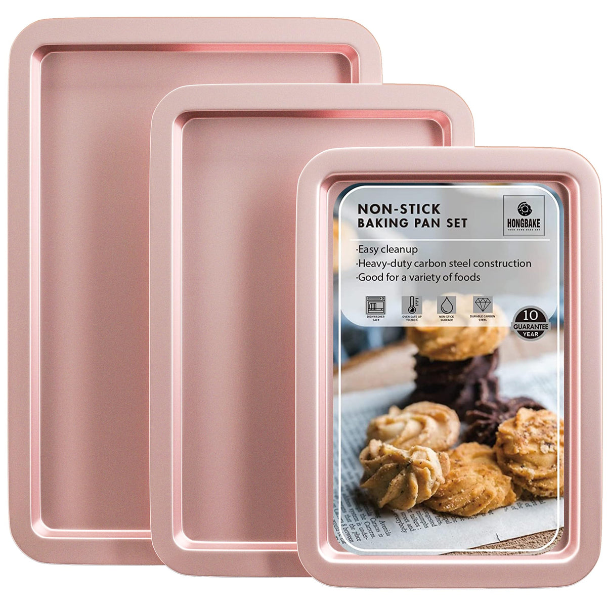 HongBake quarter-sheet pan for even heat and crisp cookies and veggies.