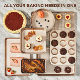 HONGBAKE round cake pan 9in back view for versatile use.