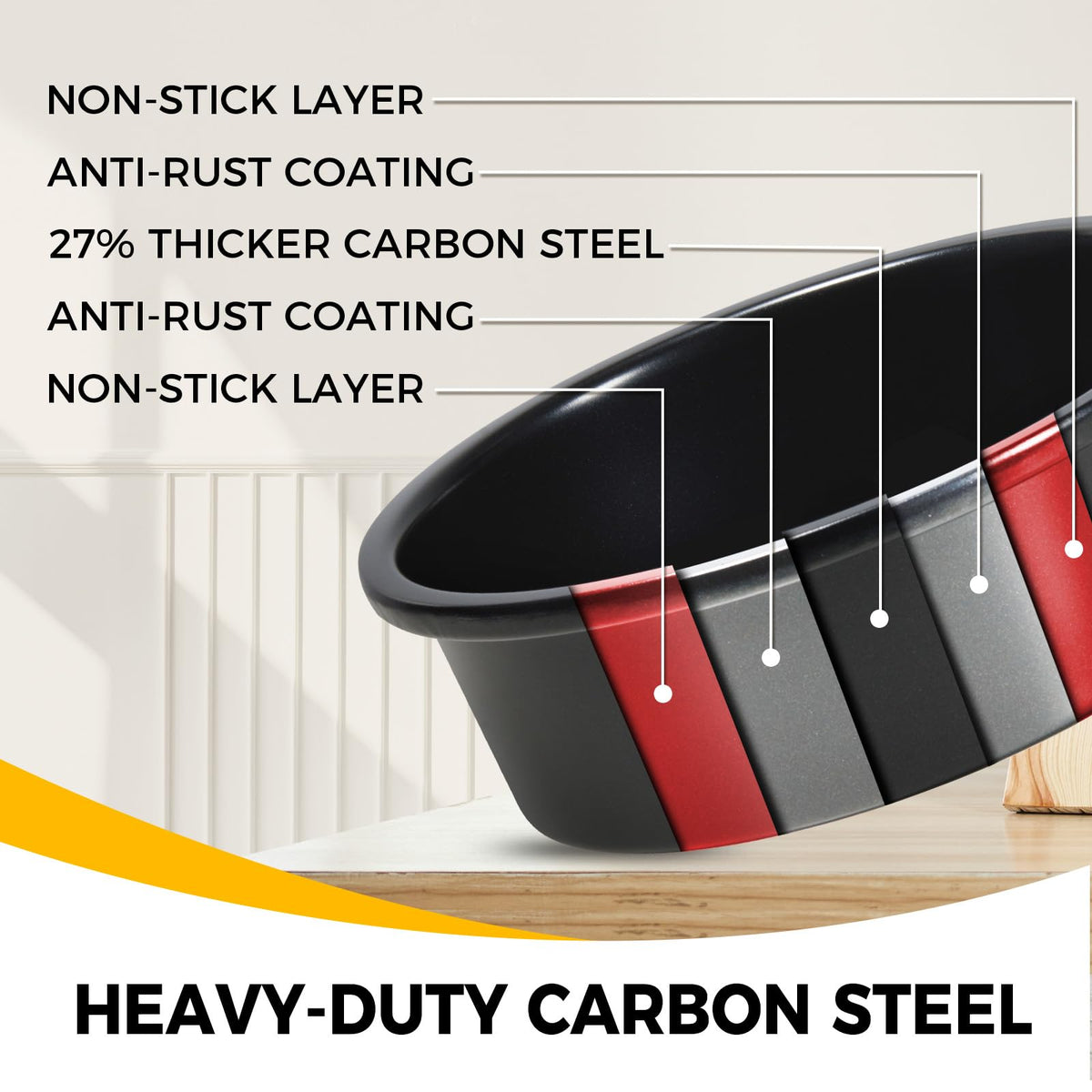 HONGBAKE seamless one-piece tin with rounded corners enhances safety