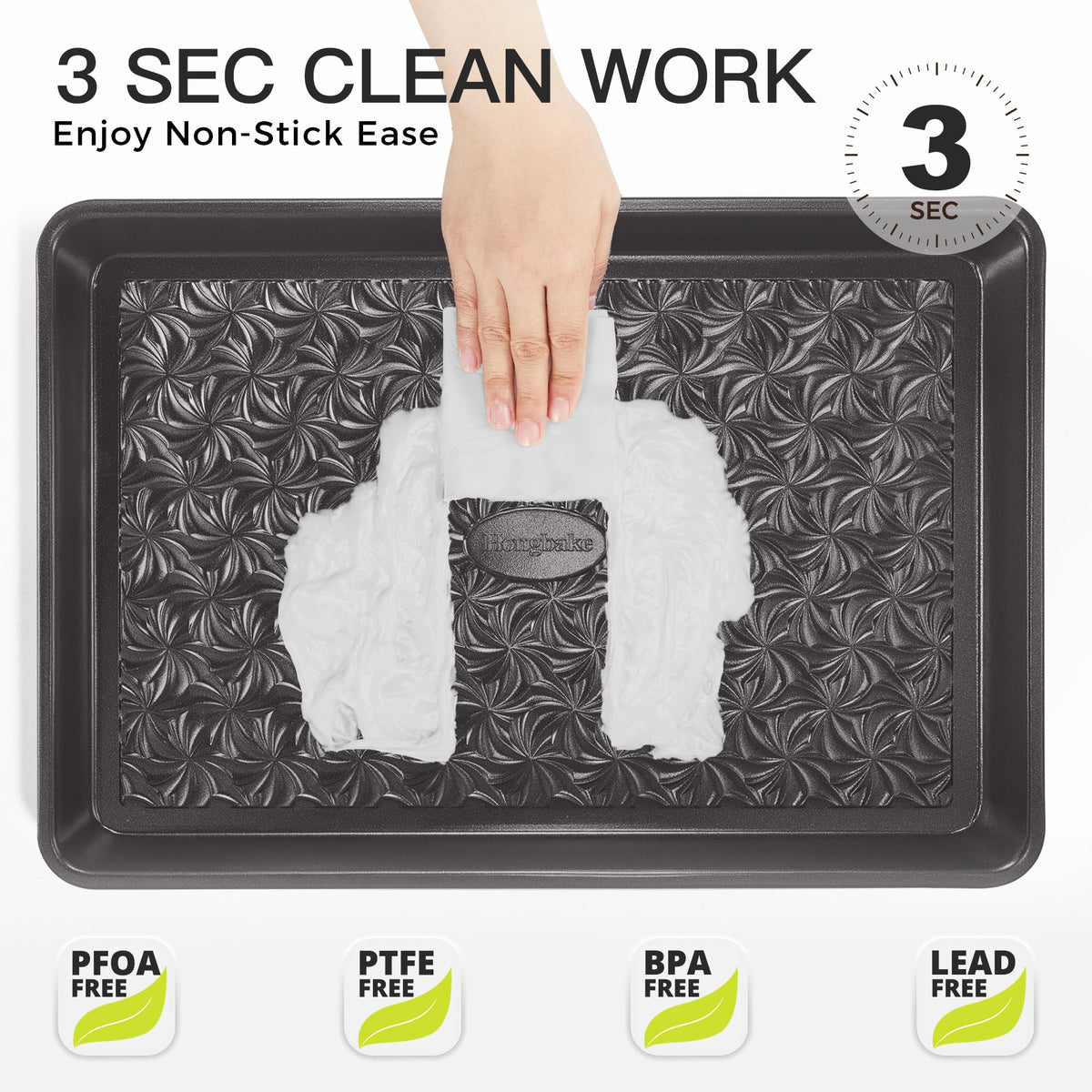 HONGBAKE stackable trays save kitchen space and simplify storage.