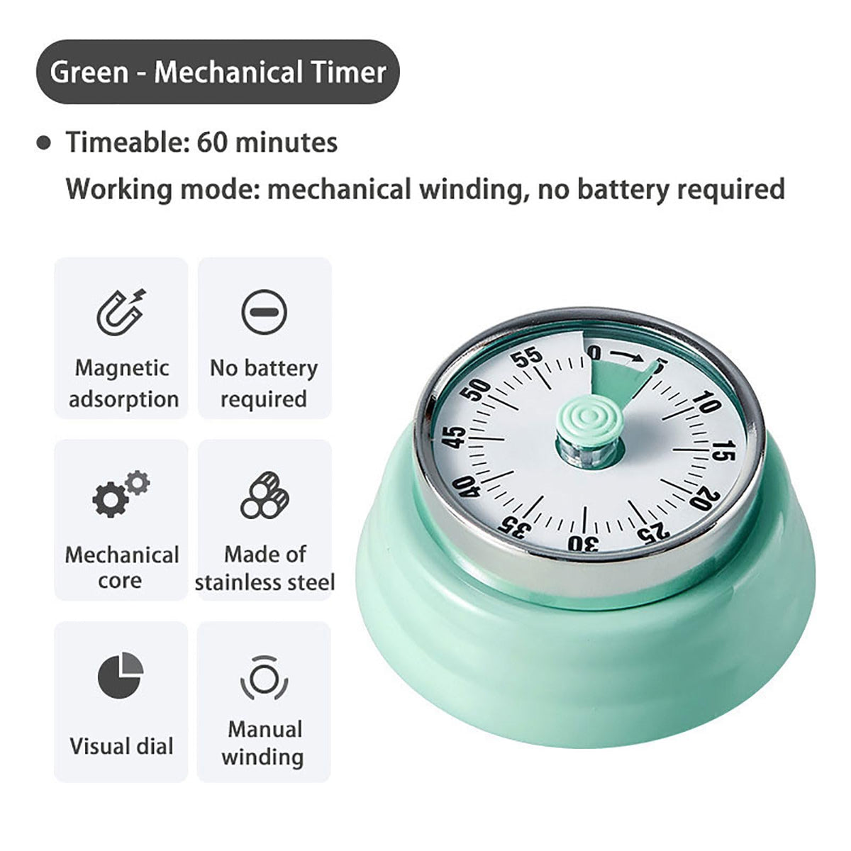 Close-up of the vintage design dial on the Hongjie timer for readability