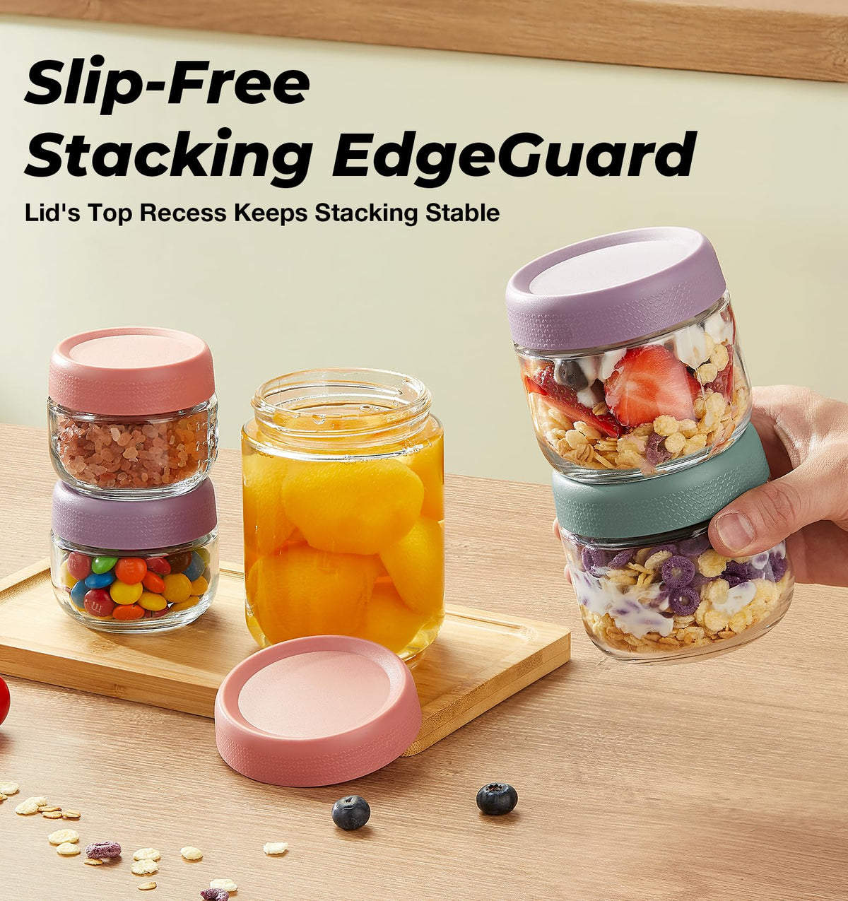 Hongqu US glass mason jar with airtight lid keeps contents fresh