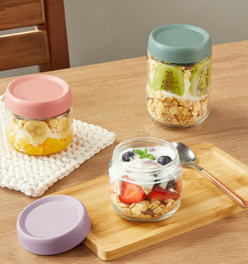 Hongqu US 10oz jar with lid for snacks and portions