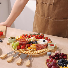 Hongsane charcuterie kit includes four cheese knives for easy prep and slicing.