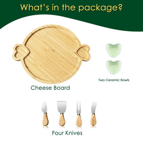 Hongsane charcuterie board with double-heart design ideal for romantic celebrations.