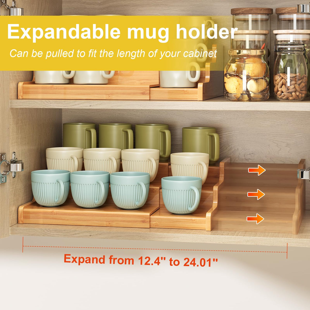 Hongtamoya countertop display mug rack showcases cups with easy access.