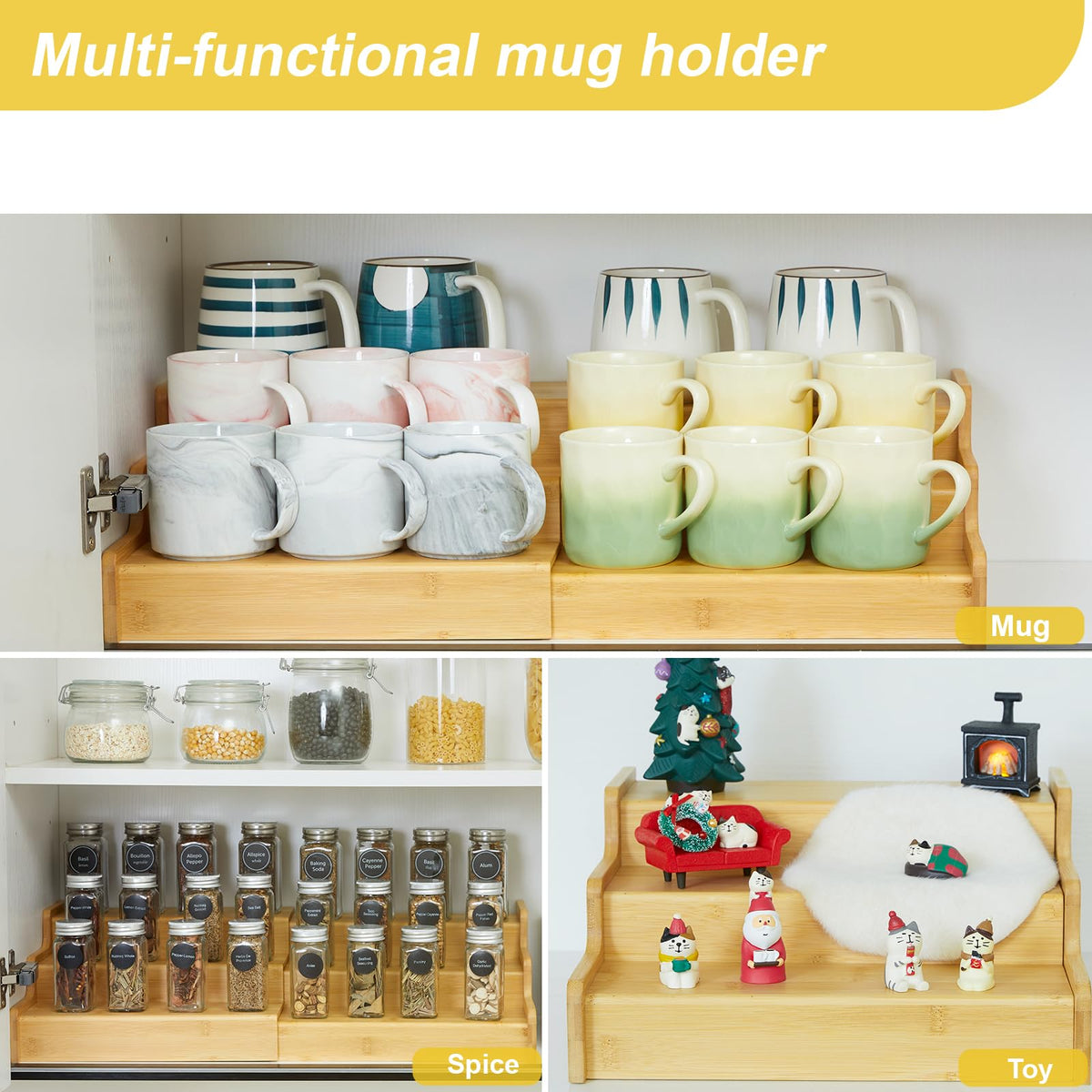 Hongtamoya multiuse makeup and cup rack keeps essentials tidy.