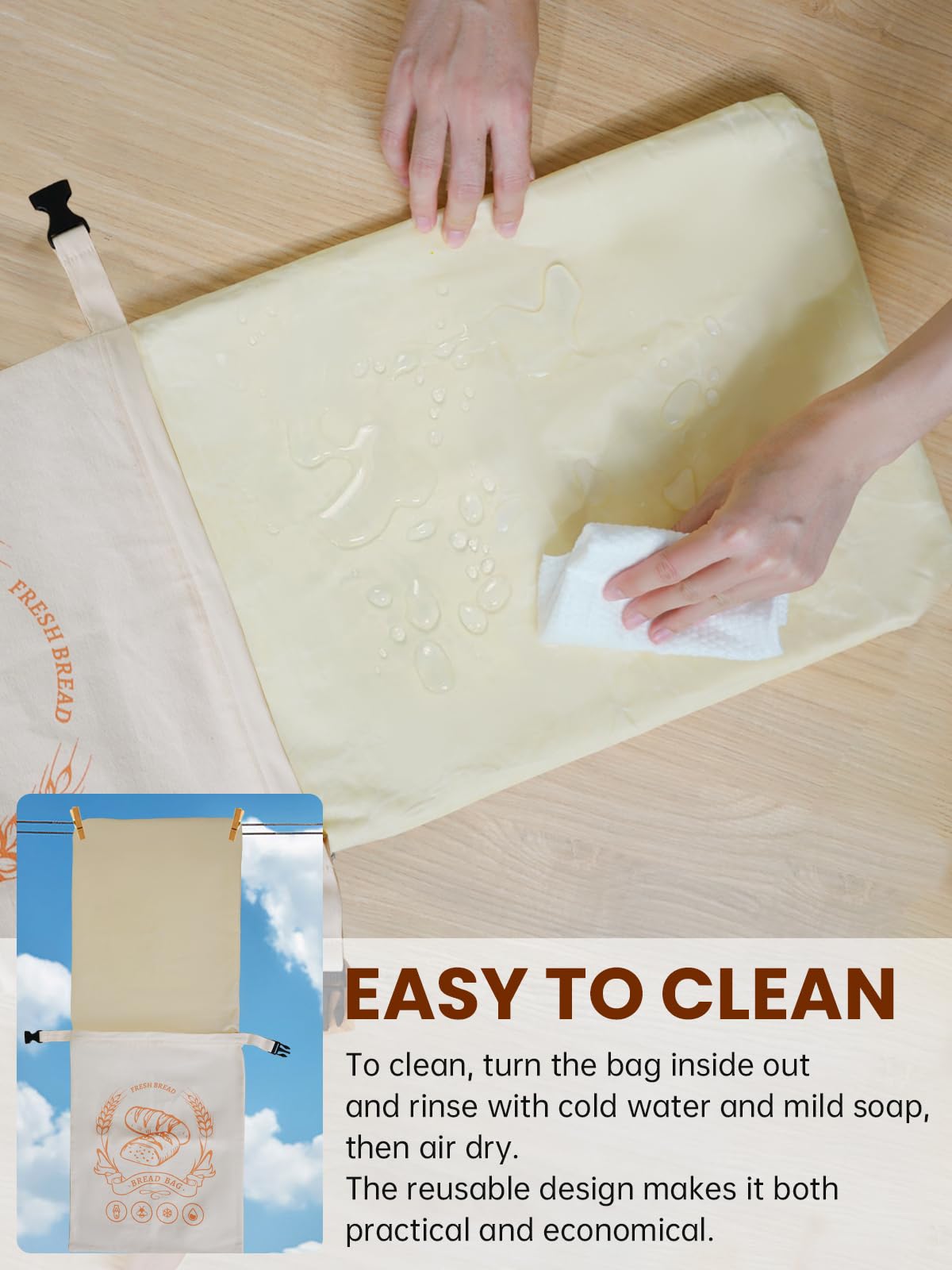honiitaa xl bread bag with zipper seals moisture for longer softness.