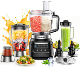 HoninJoy all-in-one blender front view, compact design ideal for small kitchens.