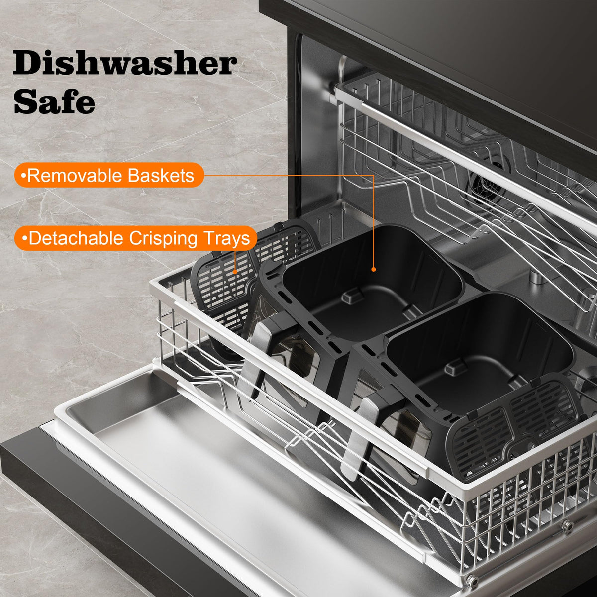 HoninJoy nonstick baskets are easy to clean and prevent sticking during busy weeknights.