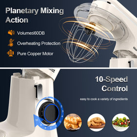 Honinst 3D planetary mixing for even incorporation of ingredients.
