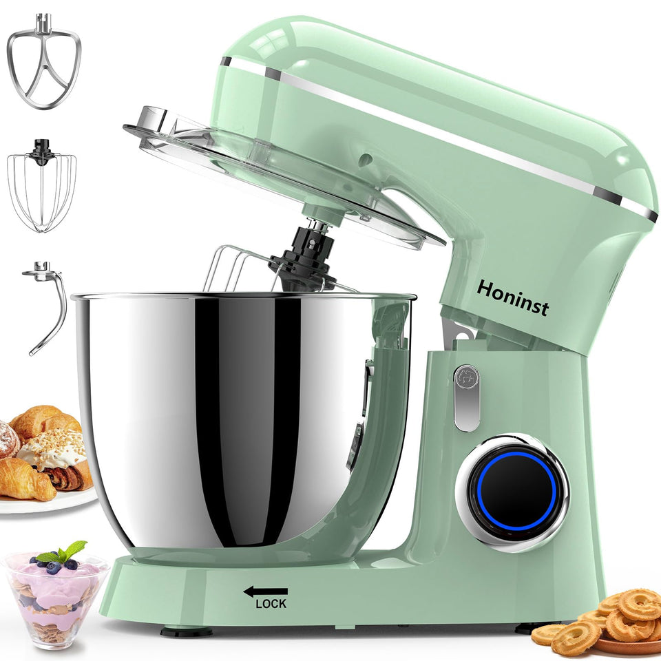Honinst stand mixer with 6.5qt bowl in use for large-batch baking.