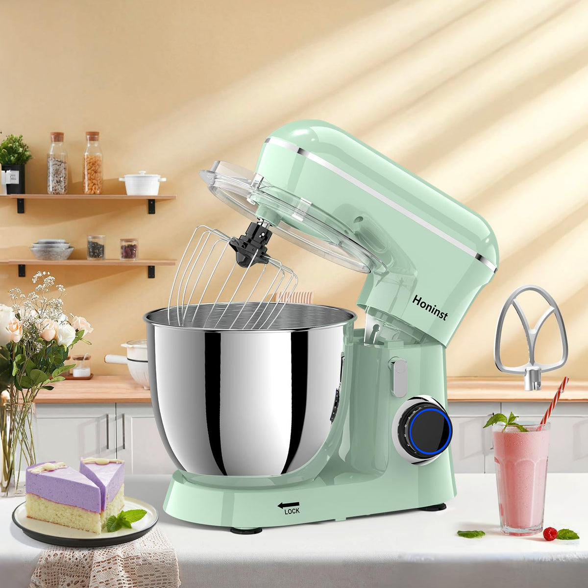 Quiet operation of the Honinst mixer with low-noise design.