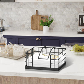 Honiter weighted-arm napkin holder keeps napkins securely in place during meals.