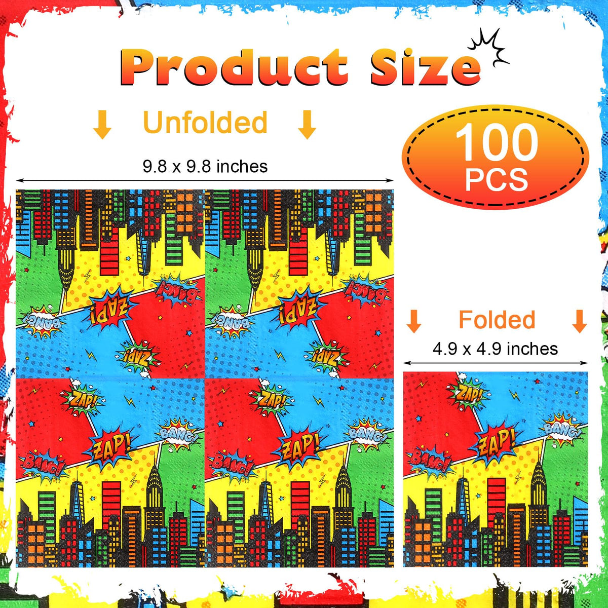 Honoson 100 Hero Theme Napkins highlighting sturdy 3-ply construction for everyday use.