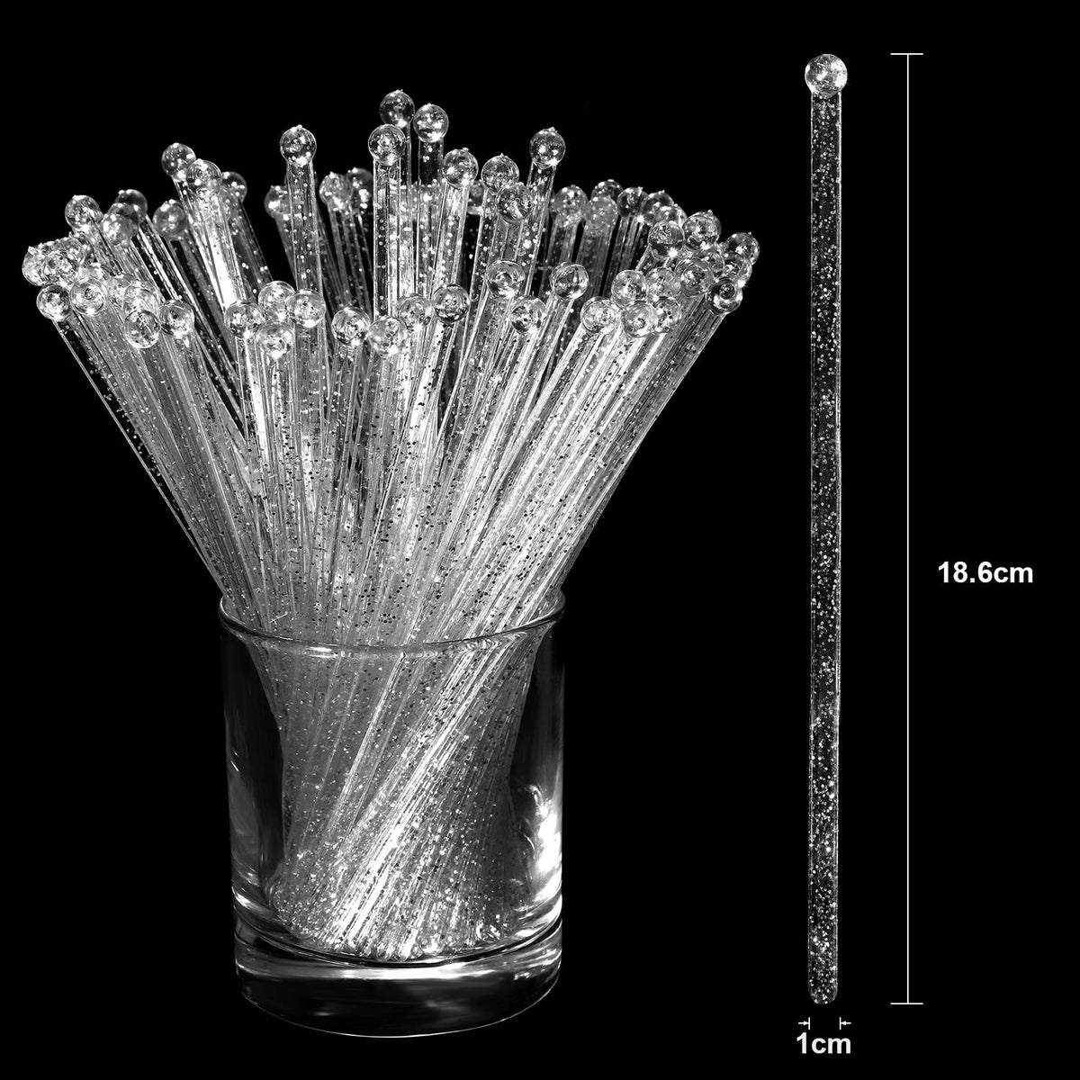 Honoson 100-pack disposable swizzle sticks in clear packaging for quick service