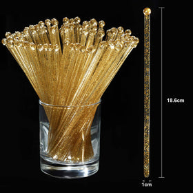 Honoson disposable plastic stirrers in gold, easy cleanup after parties