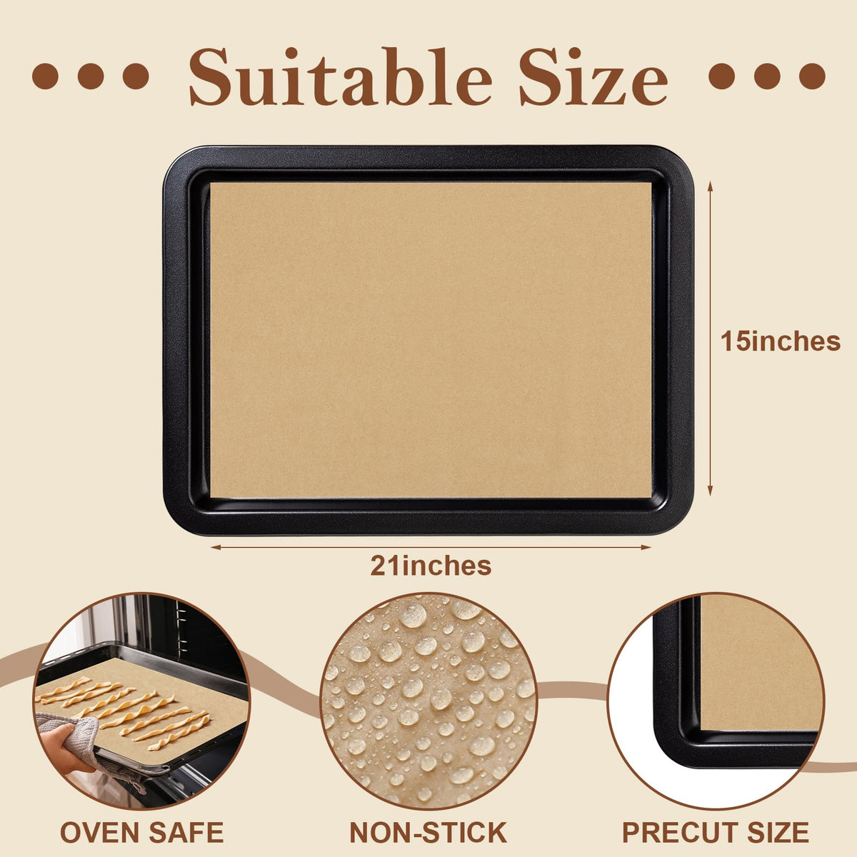 Honoson parchment paper 15x21 nonstick-easy release with minimal sticking