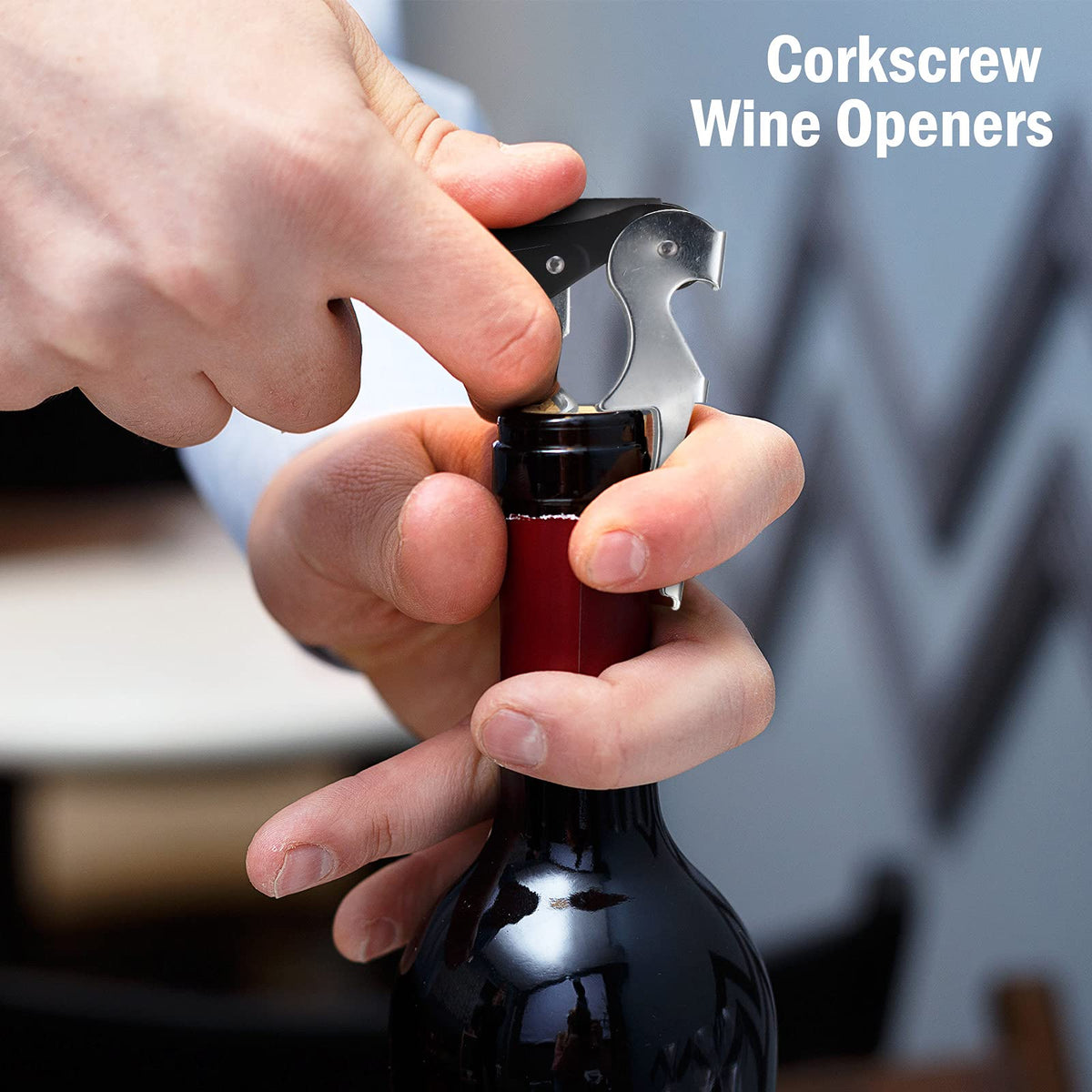 Sleek black carbon steel opener resists wear for repeated use