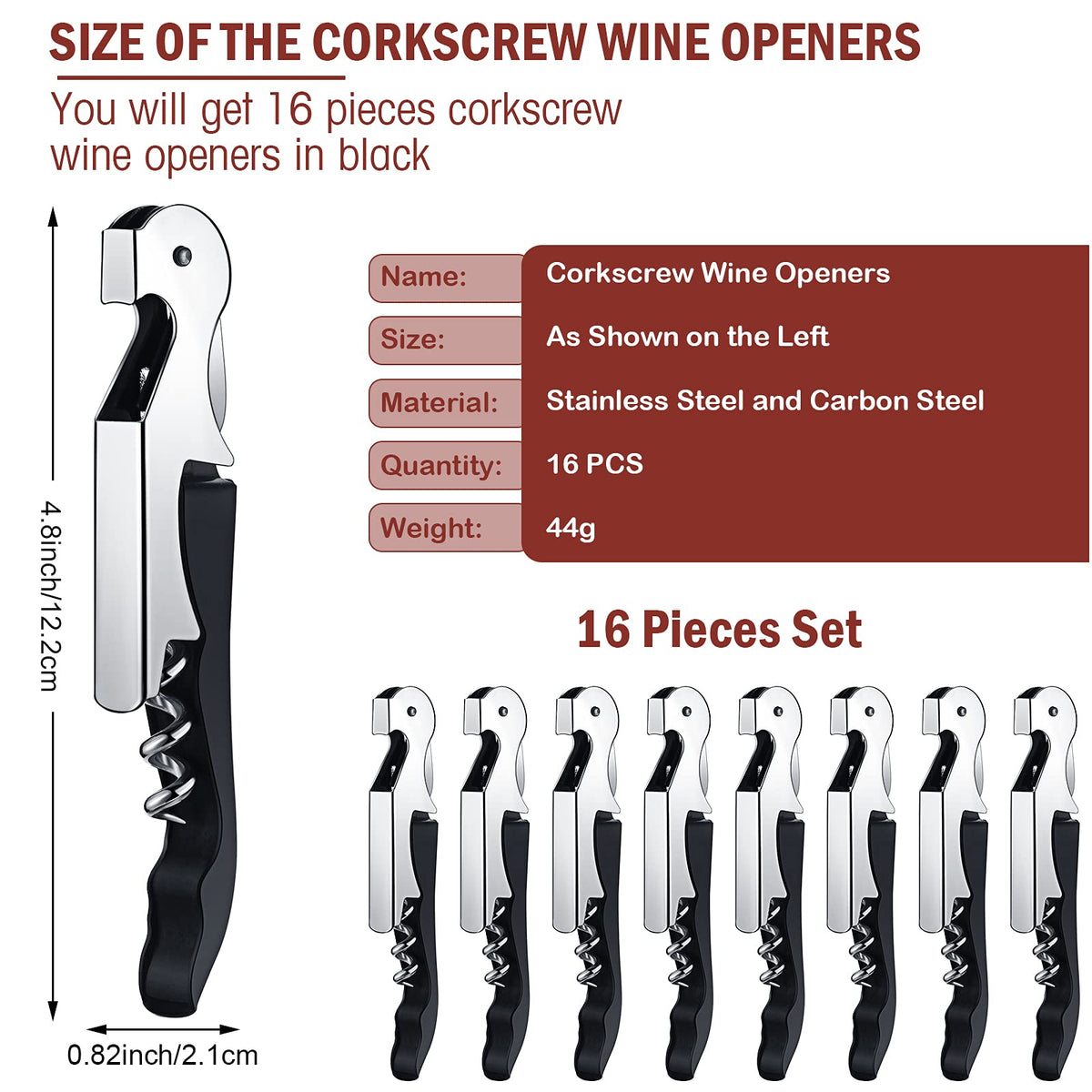 Honoson black double-hinge opener enables smooth leverage for corks