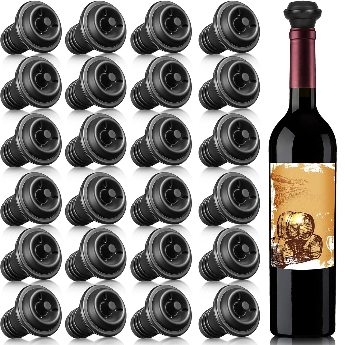 Honoson 24-piece wine stopper pack keeps bottles fresh after opening