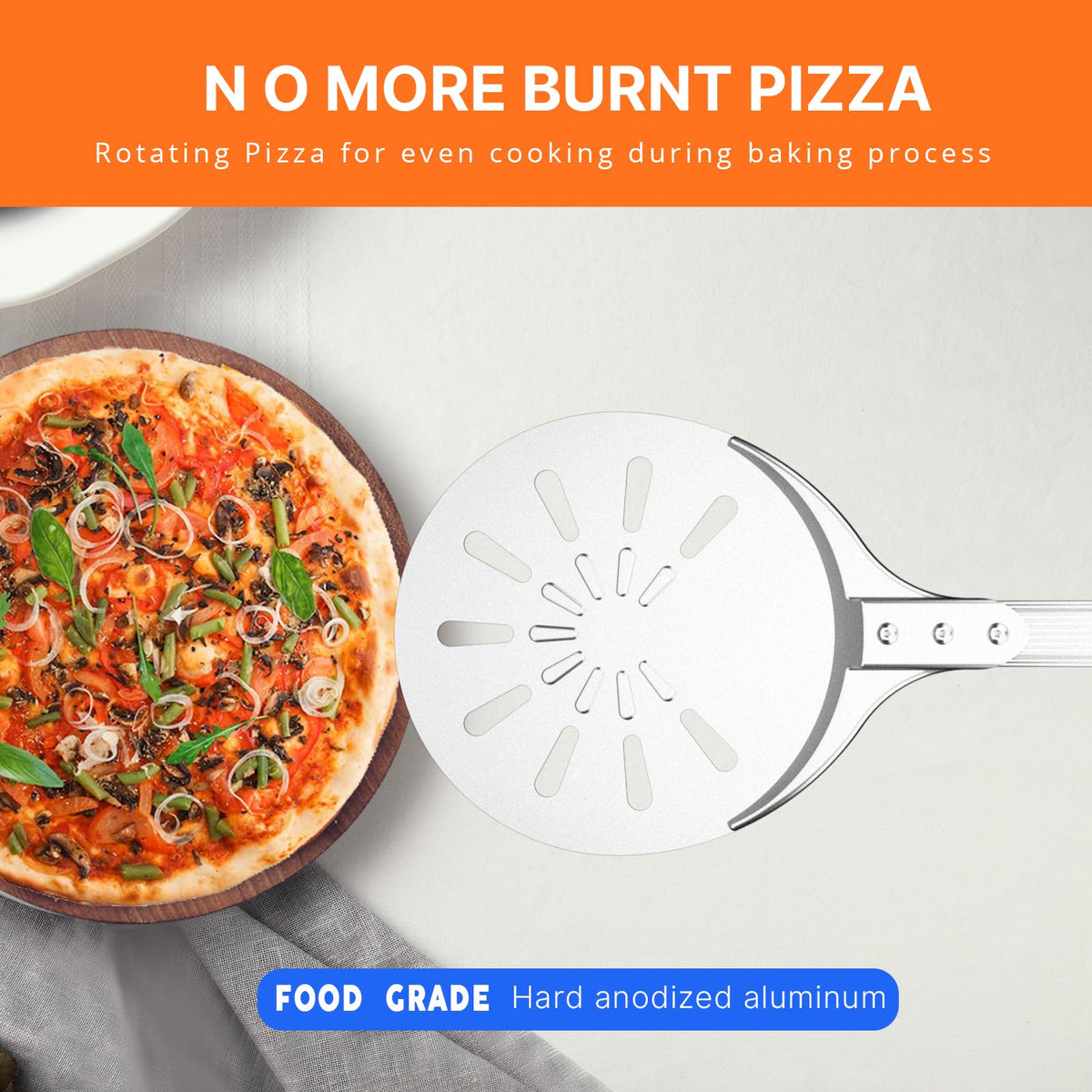 Honsdom long-handle pizza peel keeps hands safe during hot oven transfers.