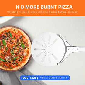 Honsdom long-handle pizza peel keeps hands safe during hot oven transfers.