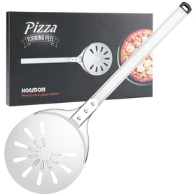 Honsdom 8-inch pizza turning peel with perforated head for crispy crusts.