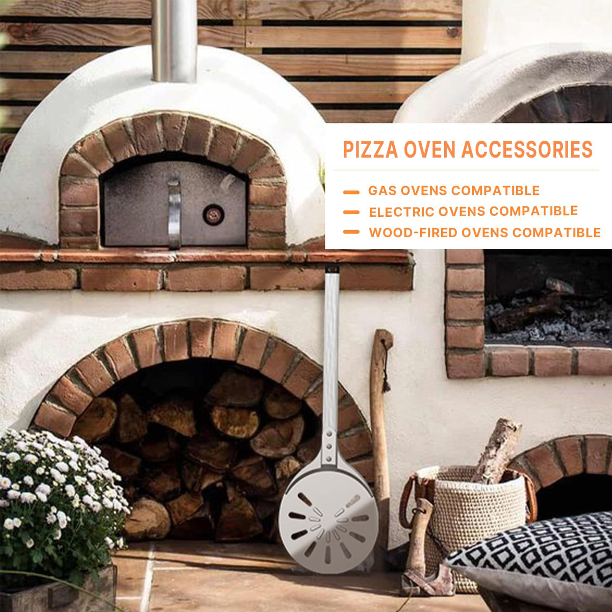 Honsdom pizza oven accessories turning peel for home and professional kitchens.