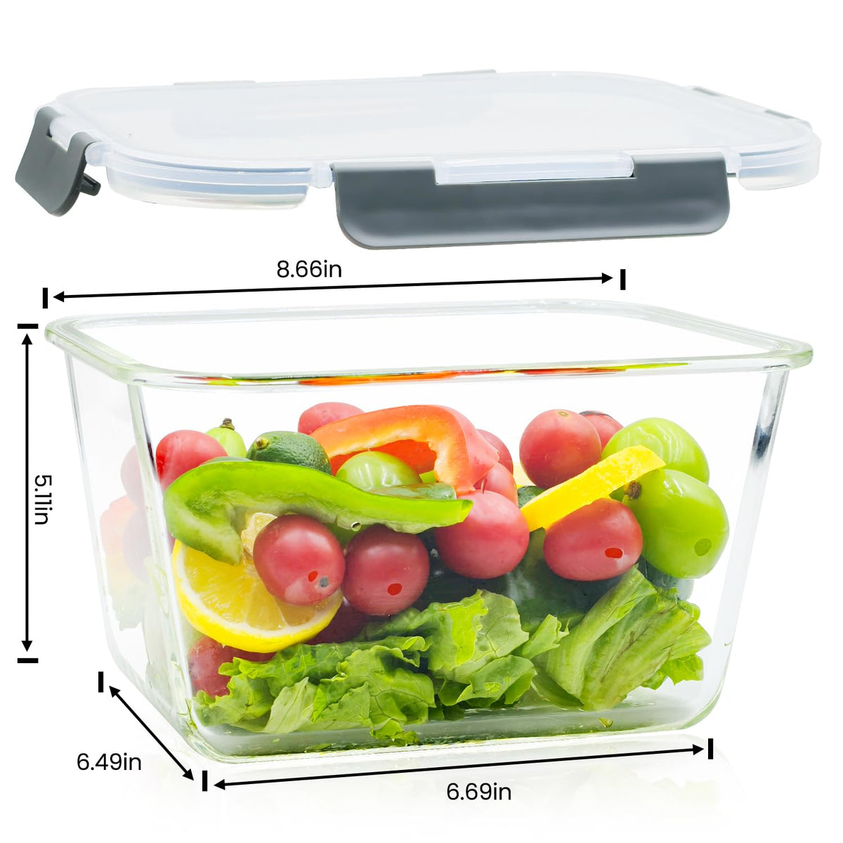 Hontent airtight locking lid keeps foods fresh and spill-free.
