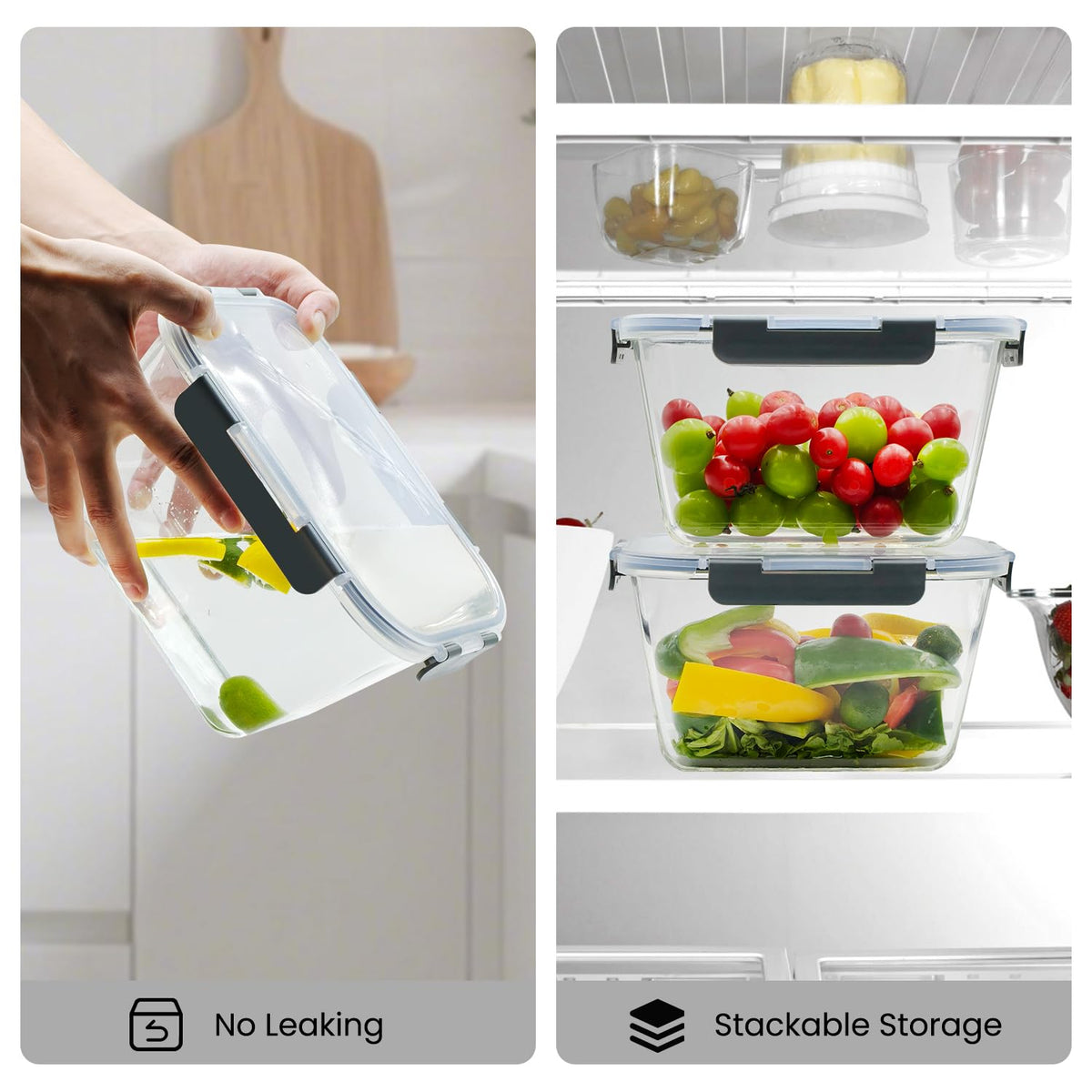 Hontent borosilicate glass for durable, safe food storage.