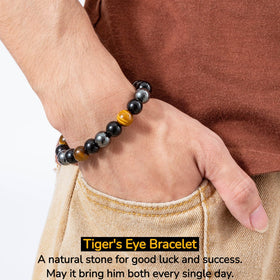 Honxicur mens bracelet with natural stone beads for style.
