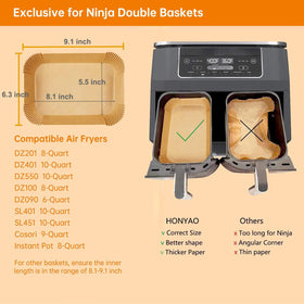 HONYAO BPA-free parchment liner withstands heat up to 446 °F for safe cooking.