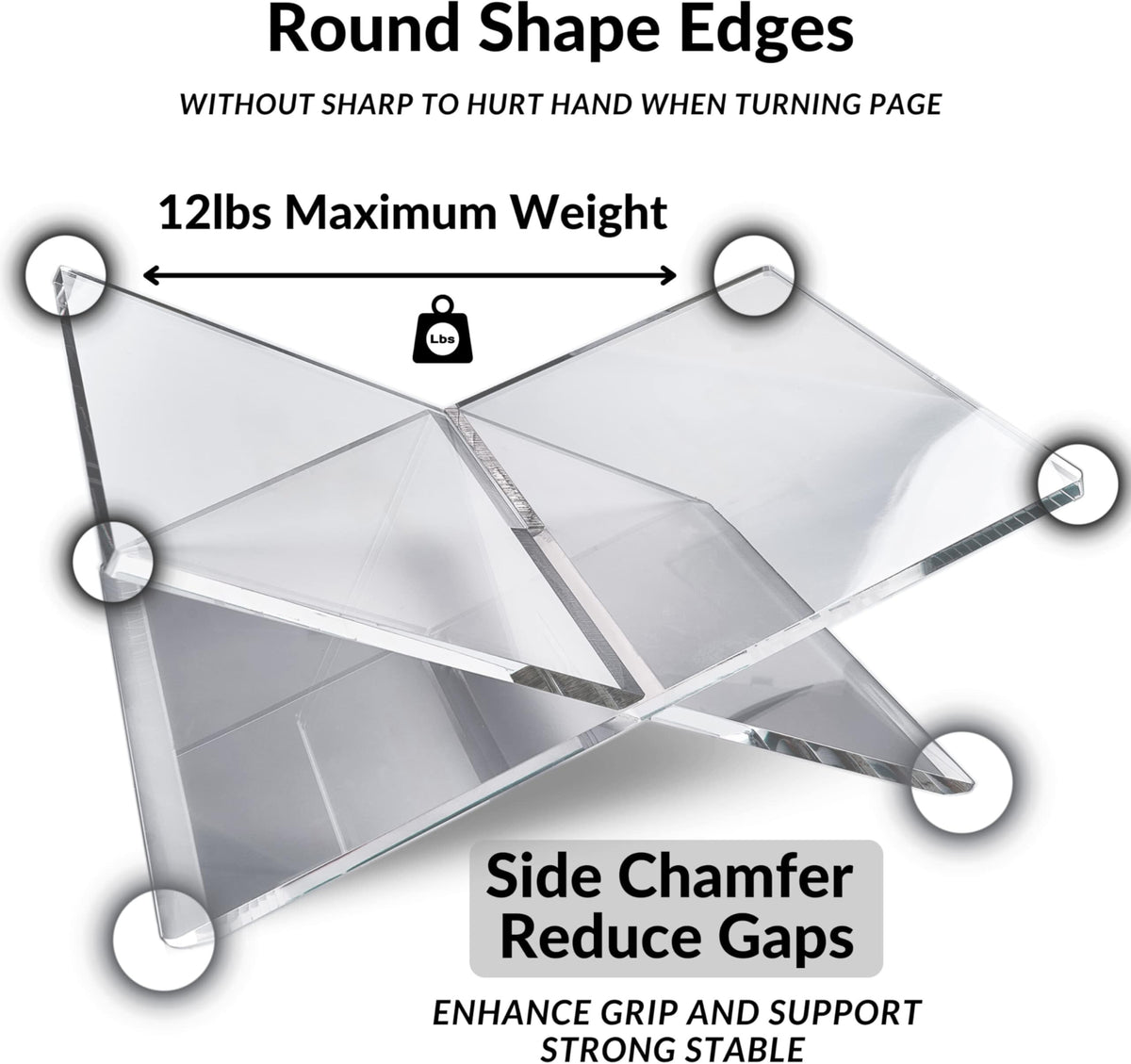 Honygebia clear acrylic open-reading-angle ideal for cookbook use